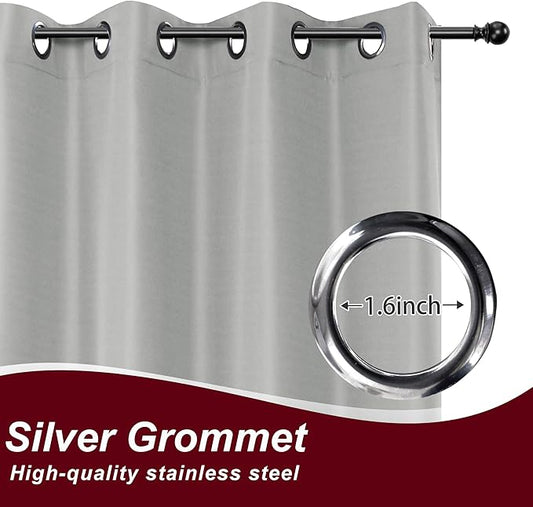 HolidayIdeas Grommet Outdoor Curtains for Patio Waterproof 8 Pcs All Weather Balcony Outside Curtains for Apartments, Gazebo, Pergolas, Porch, 54x120 Inch, Silver Grey