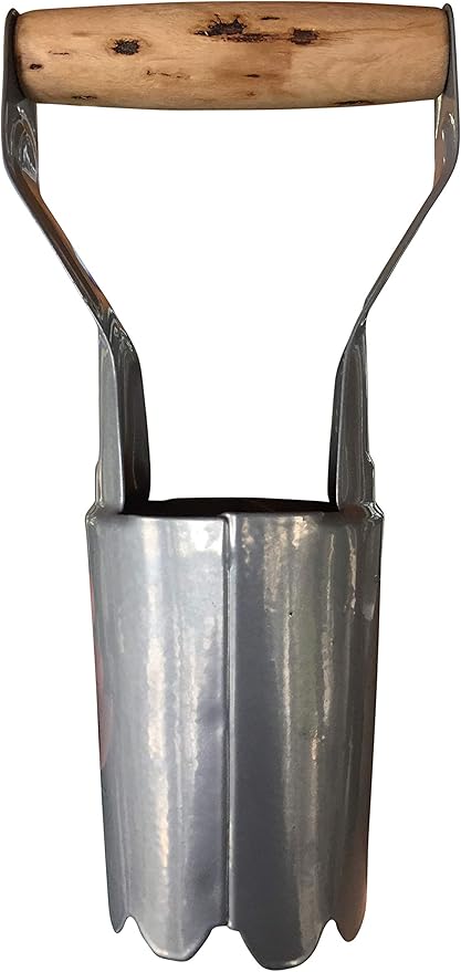 Garden Guru Steel Bulb Planter Tool for Planting Bulbs - High Carbon Steel & Comfortable Wood Carved Handle - Depth Marker for Consistent Planting Flowers Tulips, Daffodils, Dahlias - 1 Case (50 Pcs)