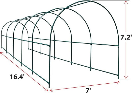 Strong Camel Greenhouse Replacement Frame for Larger Hot Garden House, Support Arch Frame Climbing Plants/Flowers/Vegetables (16.4'x 7' x 7.2')