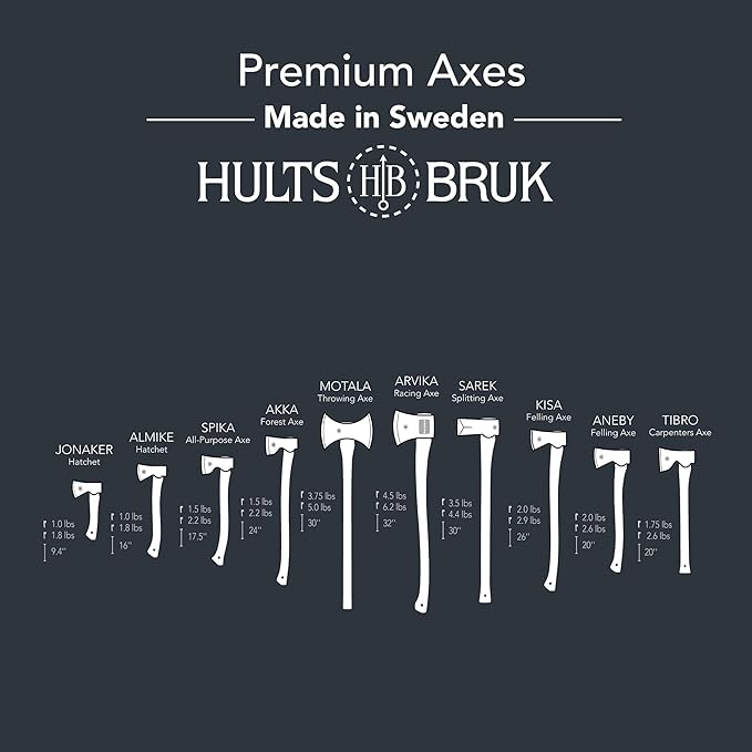 Hults Bruk 840732 Tibro Carpenter Axe - 1.75 lb Head, 20" Handle