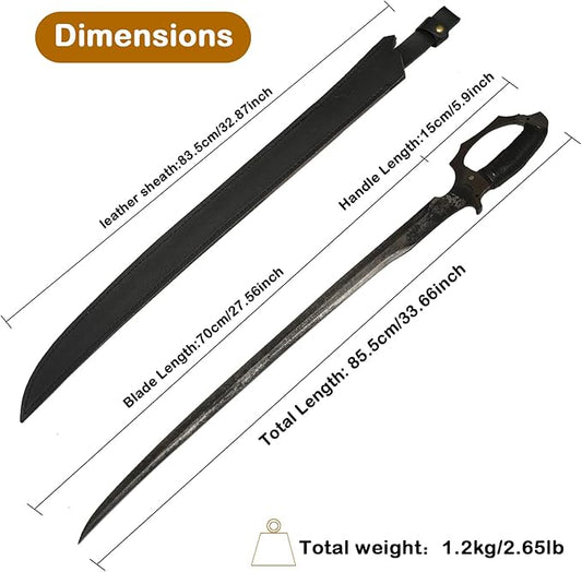High Manganese Steel Blade Machete for Cutting Trees Heavy Duty Full Tang Outdoor Survival Hunting Tactical Sword