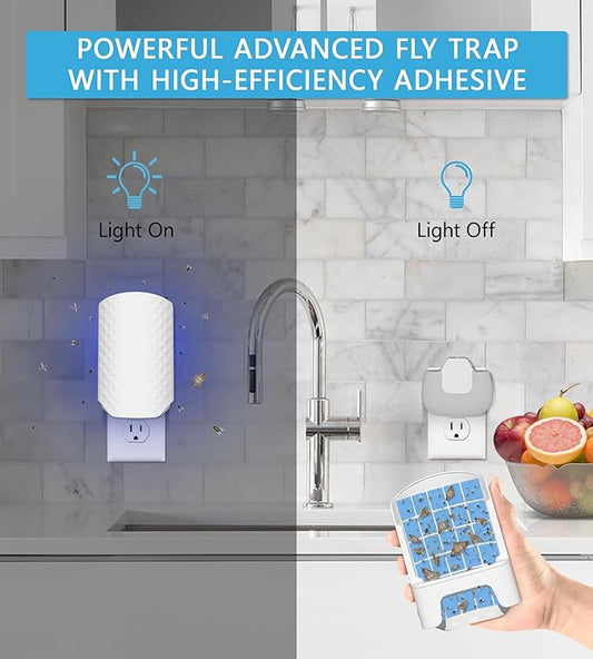 5PCS Refills for WowCatch Flying Insect Trap N386E, Original Super Sticky Cards, High Efficiently Stick Fruit Flies, Gnats, Moths, and Houseflies (Refill Only)