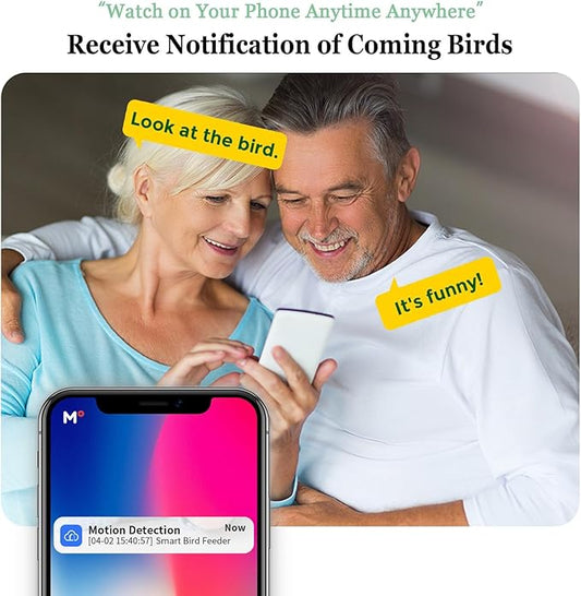 Bird Feeder with Camera, Upgraded Smart Birdhouse Al Identify for 10000 Plus Species, Auto Capture & Real-time Notifications, Ideal Gift for Bird Lovers