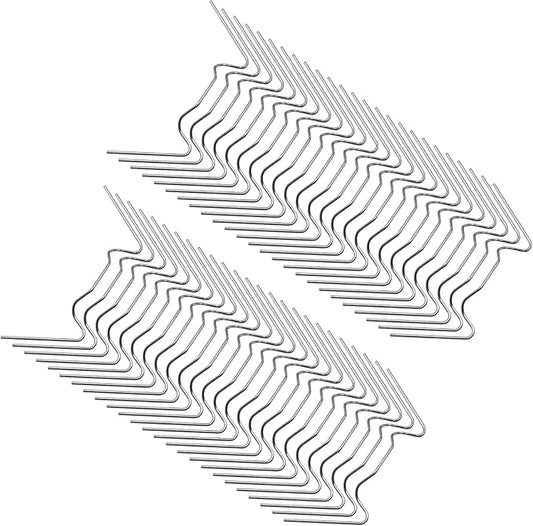 MDEOOSKY 50pcs Greenhouse Glazing Clips Stainless Steel W Type Clip Leaf Spring Clips Mini for Hanging Leaf Spring Clips Wire Fixing Clips for Greenhouse Glass