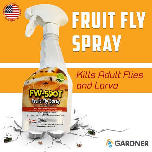 Gardner - Fruit Fly Spray for Gnats, Bugs, Fleas, Ticks, Mites, Wasps - Pet Friendly All Natural Bug Spray for Home - Gnat Killer for Indoor Plants - Stain Free Flying Insect Spray