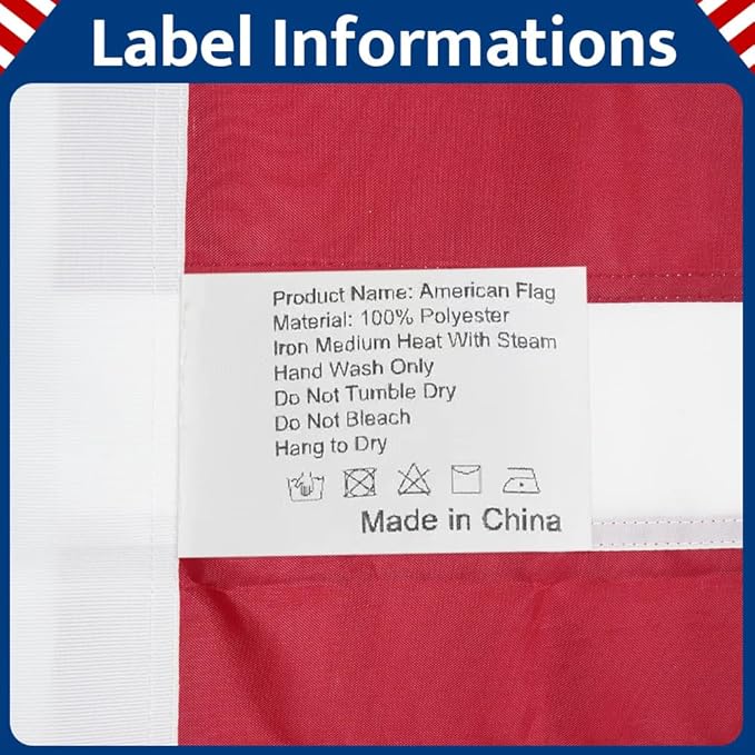 4x6 FT American Flags for Outdoor,Super Tough Spun Polyester & Long Lasting Nylon USA Flag Embroidered Stars, Sewn Stripes, Brass Grommets UV Protection Outdoor High Wind & All Weather USA Flag