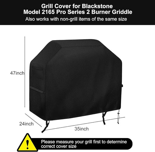 Grill Cover for Blackstone Model 2165 Pro Series 2 Burner 22 Inch Griddle, Outdoor BBQ Covers Waterproof Propane Griddle Cover Outdoor Gas Grill Cover(47" L x 24" W x 35" H)