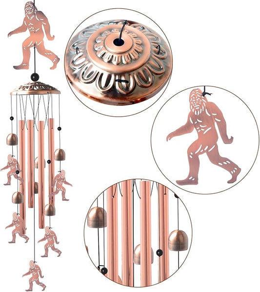 Handmade Bigfoot Wind Chime - Unique Wind Chimes for Outside Clearance, Garden Gift for Yard Decorations Outdoor, Perfect for Mom, Kids Meditation Lovers - Nursery, Patio Garden Decor