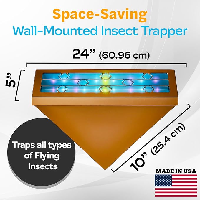 Gardner WS-95 Indoor Fly Trap with Proprietary LED, Decorative Wall Sconce Fly Light -40,000 Hour Rated Bulb, No Zap and Smell, Built to Last for Restaurants and Cafes, Made in USA for Commercial Use