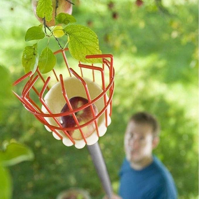 ZOENHOU 3 Pack Twist-On Fruit Picker Basket, Fruit Picker Tool, Fruit Picker Head Basket with Foam Cushion for Picking Fruits, 13 x 5.7 Inch