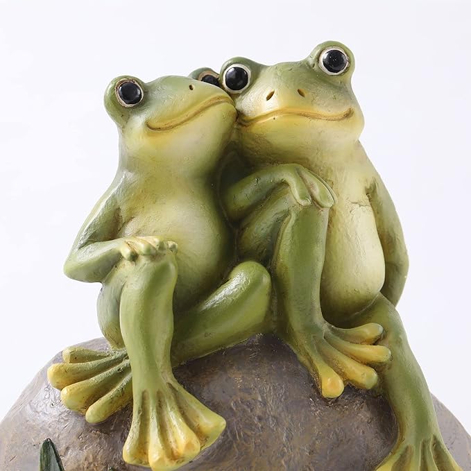 Resin Frog Garden Statue, Green Frog Figure for Outdoor Decor Yard and Garden Decoration Resin Sculpture (Style 1)