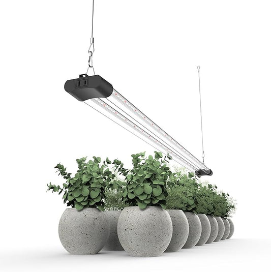 LED Grow Light Full Spectrum Light Linkable 5000K Daylight + 660nm Red Indoor Plant Lighting Fixture (4-Pack 4 FT)