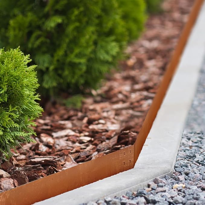 Corten Steel Landscape Edging Metal Garden Edging 40 Inch Strips Landscaping Steel 10 Inch Depth Garden Border Rusted Edge Flower Bed for Lawn Yard Outdoor Plant 6 pcs by GZGNEEVL