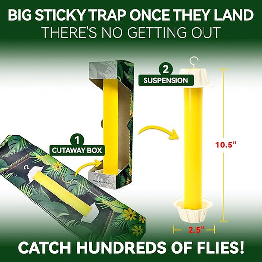 Gideal 4-Pack Yellow Sticky Traps for Indoor/Outdoor Use, Gnat Trap for Flying Plant Insect