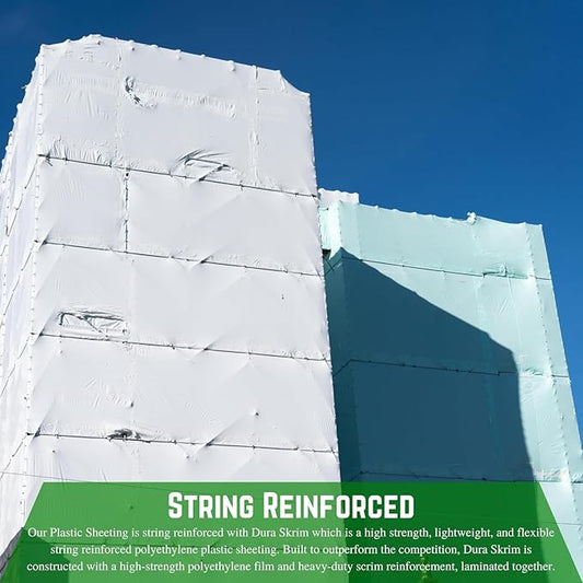 Farm Plastic Supply - Dura Skrim 10 Mil White String Reinforced Plastic Sheeting - White Plastic Sheeting, 10 Mil White Plastic Sheeting, String Reinforced Plastic Sheeting (32' x 100')