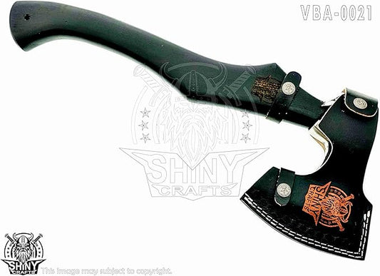 SHINY CRAFTS-Axes Berserker Axe Hatchet Tomahawk Battle Axe-Handmade Viking Axe with Carbon Steel Head with Ashwood Handle Viking Gifts for Men with Premium Quality Leather Sheath (SCA 21)