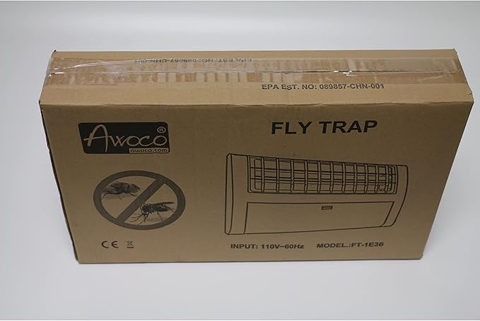 Awoco LED 13W 100V-240V Wall Mount Sticky Fly Trap Lamp for Capturing Flies, Mosquitoes, Moths and Flying Insects (Fly Trap)