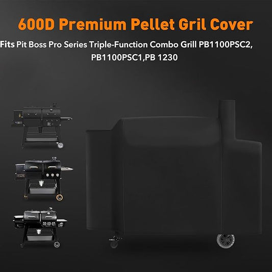 Heavy-Duty Grill Cover Compatible with Pit Boss 1100 Pro Series 1260 Triple-Function Combo Grill PB1100PSC2, PB1100PSC1, Sportsman 1230, Competition 1230CS1, Navigator 1230G Wood Pellet Grill