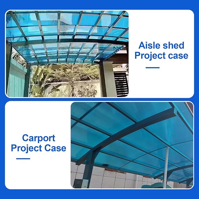 Greenhouse Panels Daylighting Roof Panels Transparent Greenhouse Panel Easy to Bend and Cut for Outdoor Gardens Greenhouses.(Blue,4x13.1ft)