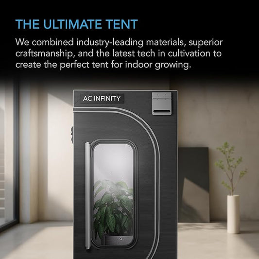 AC Infinity CLOUDLAB 722, Advance Grow Tent 2x2, Thickest 1" Poles, 2000D Mylar Canvas, Lab-Tested Highest Reflectivity, Largest Zipper Window, Controller Mount Plate, 24" x 24" x 72" Indoor Growing