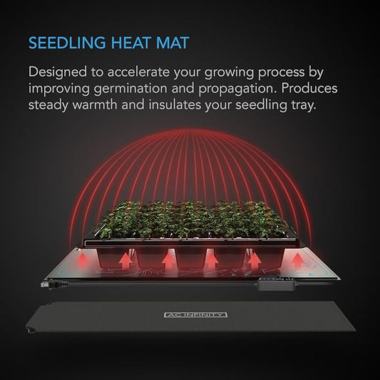 AC Infinity SUNCORE H3, Seedling Mat 10” x 20.75” with Digital Thermostat Controller for Exact Temperature Levels, Waterproof Heating Pad for Indoor Gardening, Hydroponics, Germination, Cloning