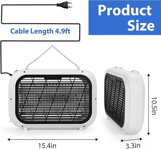 Bug Zapper Indoor, Upgrade 20W High-Voltage Dual Grid Electric Mosquito Zapper with 2 Replacement Bulbs, Fruit Fly Moth Gnat Traps Mosquito Killer for Home & Indoors Use