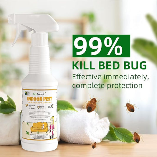 Bed Bug Spray 16 Oz, Carpet Beetle Killer, Indoor & Outdoor Bug Control for Bug Egg, Mite, Ant, Spider and Flea, Plant Extract Based Non Toxic Bed Bug Killer, Child & Pet Safe