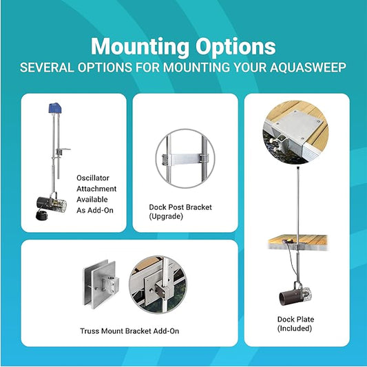 Scott Aerator 3/4 Horse Power 115V Muck Blaster Dock Mount with 50 ft Power Cord| 3/4 Horse Power Aquasweep | Water Circulator | Water Agitator | Water Mover | Muck Blower