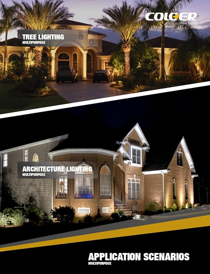 COLOER Die-cast Brass Landscape Spot Lights Outdoor, 12V AC/DC Low Voltage Landscape Spotlights, IP65 Waterproof Outdoor Lighting Fixture(103B, Bronze,1-Pack Without Bulb)