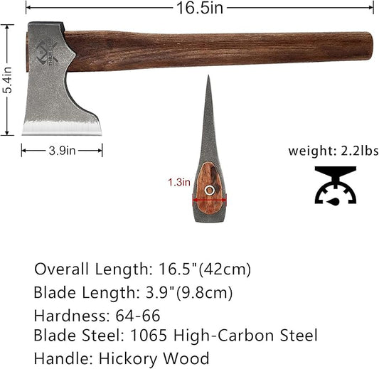Competition Throwing Axe, 3 Pack 16.5" Throwing Axes with 1065 High Carbon Steel & Hickory Wood Handle, Perfect for Axe Throwiing Game, Competition and Recreation, Gift for Men