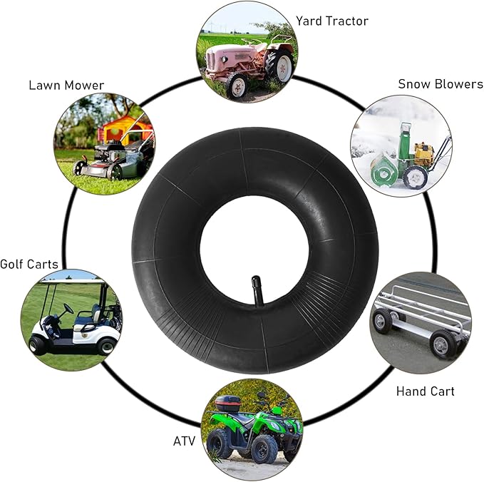 2-Pcs 4.10/3.50-4 Inner Tube 4.10-4 3.50-4 Heavy Duty Replacement Tube Straight Valve Stem for Wheelbarrows/Mowers/Hand Trucks and More