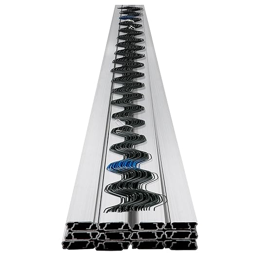 VEVOR Greenhouse Spring Wire and Lock Channel 40 Packs, 6.56 ft PE Coated Aluminum Alloy Bundle Kit, Silver Plastic Poly Film or Shade Cloth Attachment w/Screws