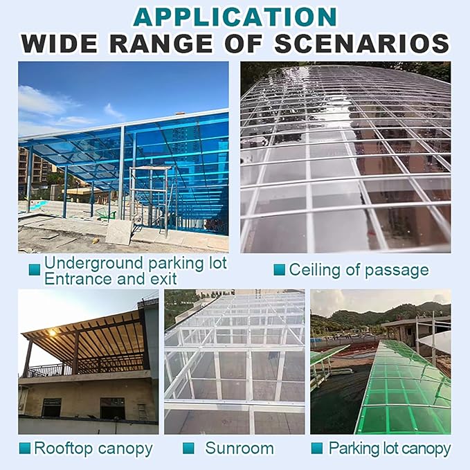 Daylighting Roof Panels Outdoor Sunshade Canopy Panels Greenhouse Panels Not Easy to Deform Easy to Assemble for Outdoor Shed Panels.(Brown,6x23ft)