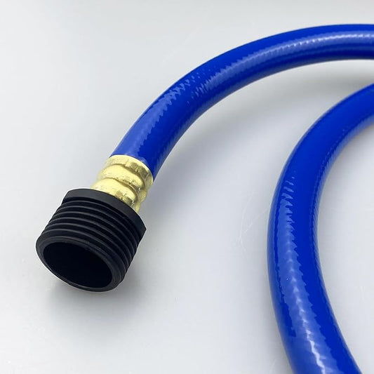 PVC Garden Hose 1/2 Inch, Flexible Water Hose with Male and Female Fittings, No Leaking, Heavy Duty, for Household, Outdoors, Lawns, Patio (1 FT, Blue, Plastic Fittings)