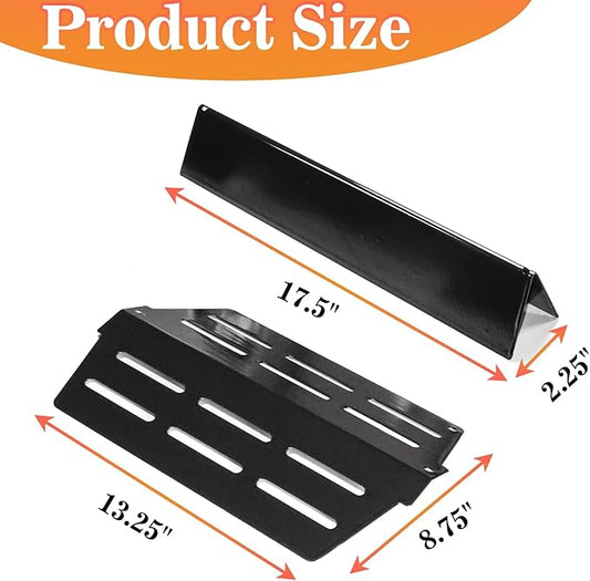 Heat Deflectors for Weber Genesis 300 Series Grills,Compatible with Genesis E310 E320 E330 S310 S320 S330 - Replacement Parts for Weber 7620 7621 7622 65055, 17.5 inch Heat Shield Plates