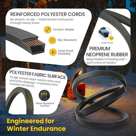 2-Pack 754-0346, 954-0346, 954-0345 Neoprene Rubber Snow Blower Belt for MTD, Compatible with Ariens 72084, 07208400 Drive Belt, 3/8" x 30.2"