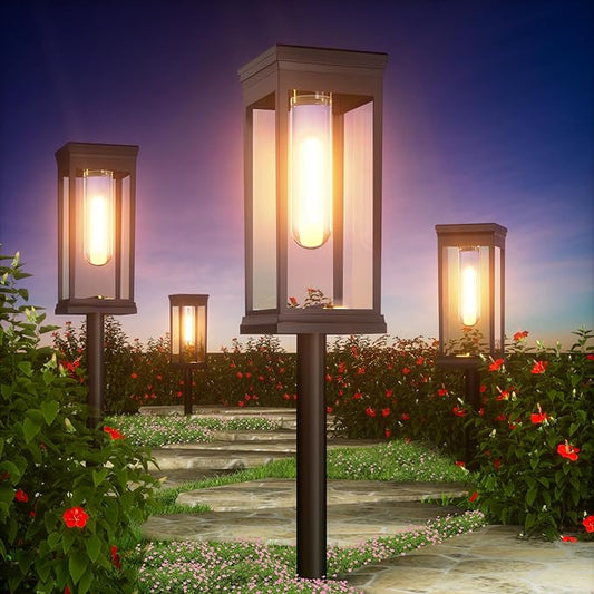 8 Pack Solar Pathway Lights Outdoor, IP65 Waterproof Solar Lights Outdoor ,Auto On/Off Walkway Landscape Lighting, Warm White LED for Garden, Yard, Driveway, Patio Landscape Decor