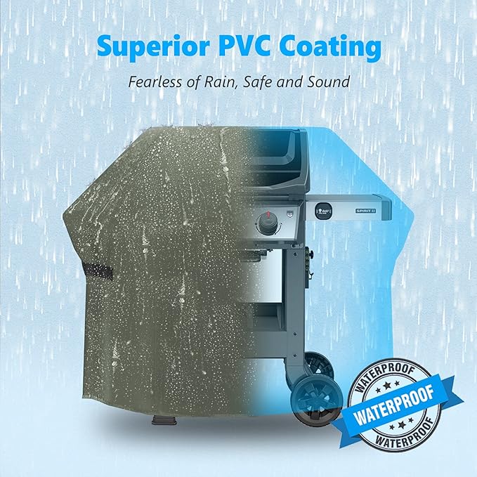 Grill Cover 60 Inch - Superior BBQ Cover for Weber Genesis 300 Series Gas Grill - 600D Outdoor Barbecue Cover for Weber Genesis ii 300, Dyna-glo, Nexgrill, Char-Broil, Monument and Brinkmann