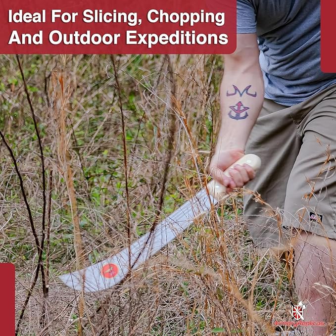 Armory Replicas Full Tang Machete Knife - Multipurpose Outdoor Camping Tool