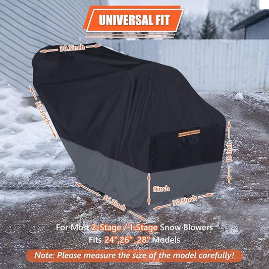 HOMEYA Snow Blower Cover, Waterproof Heavy Duty, 900D Oxford Fabric, Universal Fit for 1-Stage/2-Stage Snow Throwers, Durable, Windproof, Sunproof