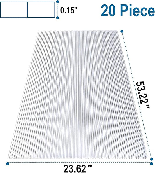 20 Pieces Set 4.4' (L) X 2' (W) Polycarbonate Greenhouse Panels, Twin-Wall Roof Panels Waterproof UV Protected Corrugated Plastic for Greenhouse, Plant Stand Roof