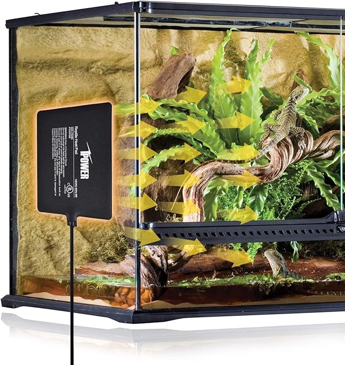 iPower 6x8 Inch Reptile Heat Pad Under Tank Heater, Energy-Efficient & Waterproof Design Terrarium Warmer Mat for Turtles, Lizards, Snakes, 2 Pack