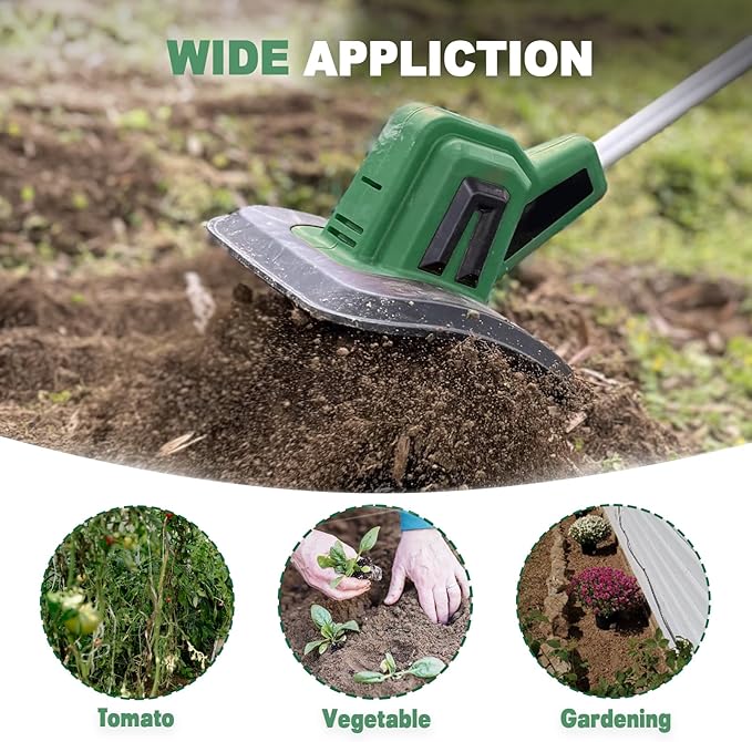 Cordless Tiller Cultivator Compatible with Makita 18V Battery(Tool Only), Electric Garden Rototiller w/270 RPM, 48 Steel Tines, 8.7" Tilling Width, 6.3" Depth, Portable Rotary Tiller for Soil