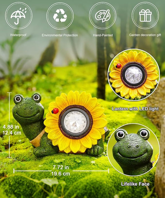 Solar Turtle Sunflower Light Garden Decor, Outdoor Statue Ornaments for Home Yard Lawn,Unique Gifts for Women Grandma Mom