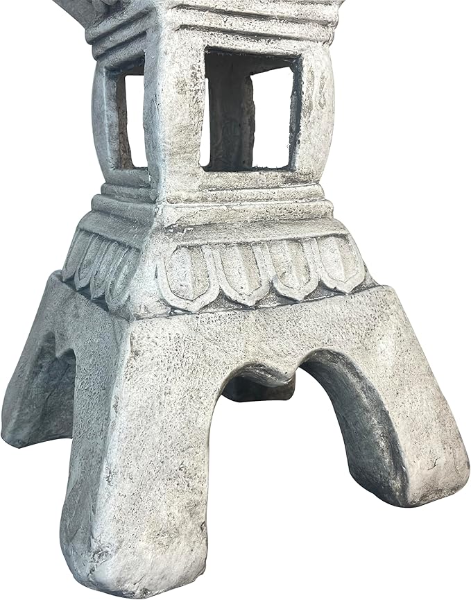 35.5’’High Asian Zen Pagoda Magnesium Oxide Tall Lantern Statue Outdoor Sculpture for Garden Backyard Decor Pagoda Statue Miniature Tower Lantern Landscape Garden Decoration