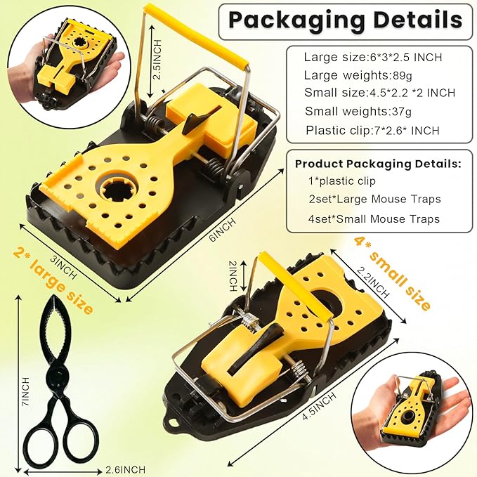 Mouse Traps, Rat Trap Indoor for Home -Quick Effectively Best Mouse Trap mousetraps Used Indoor & Outdoor Reusable Mouse Traps,snap Traps for mice Traps Used Basement/Garage/attic etc 9set