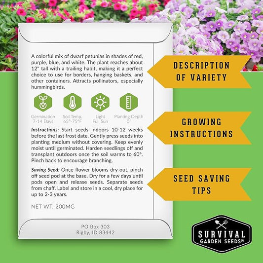 Indoor Garden Vegetables Hydroponic Apartment Garden - Non-GMO Heirloom Vegetable Varieties for Small-Space Patio Garden - Hydroponics-Friendly - Plant Indoors or Outdoors - Survival Garden Seeds