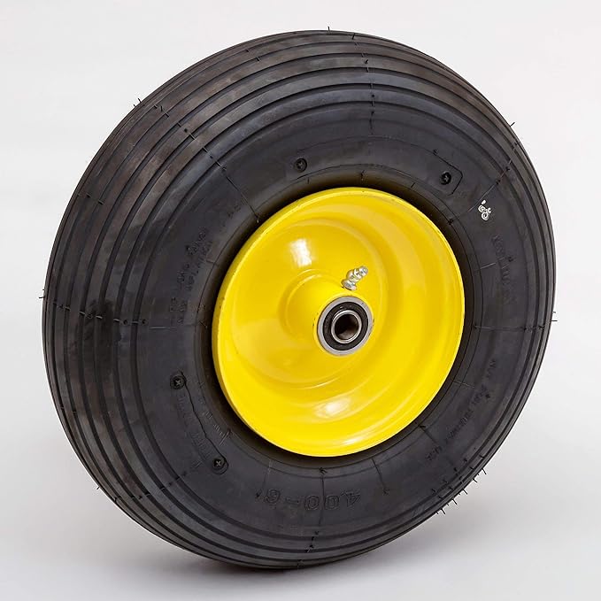 Pneumatic Replacement Wheel | 13.6" Tire for Wagon, Pony Cart, Wheelbarrow | 4.00-6 Wheel Size | Hub/Bearing Size Options