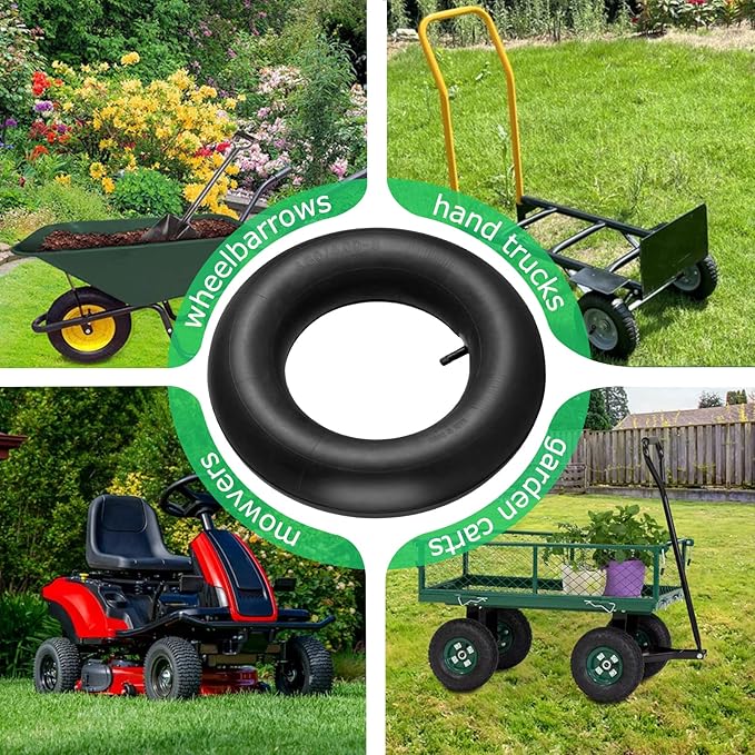 4.80/4.00-8" Inner Tube with Straight Valve Stem (2-Pack) - Heavy Duty Replacement Tire Tubes for Wheelbarrows, Mowers, Hand Trucks, Dollies