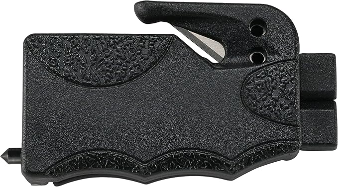 CRKT Exitool Emergency Multitool: Automotive Safety, Seat Belt Strap Cutter, Steel Window & Glass Breaker, Clips to Seat Belt 9031